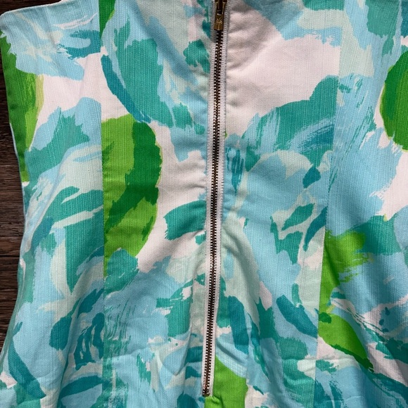 Lilly Pulitzer White Turquoise Green Lace Strapless Sundress - Picture 12 of 13